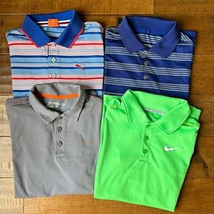 Boys golf shirt Bundle - (3) Nike, (1) Puma - size L